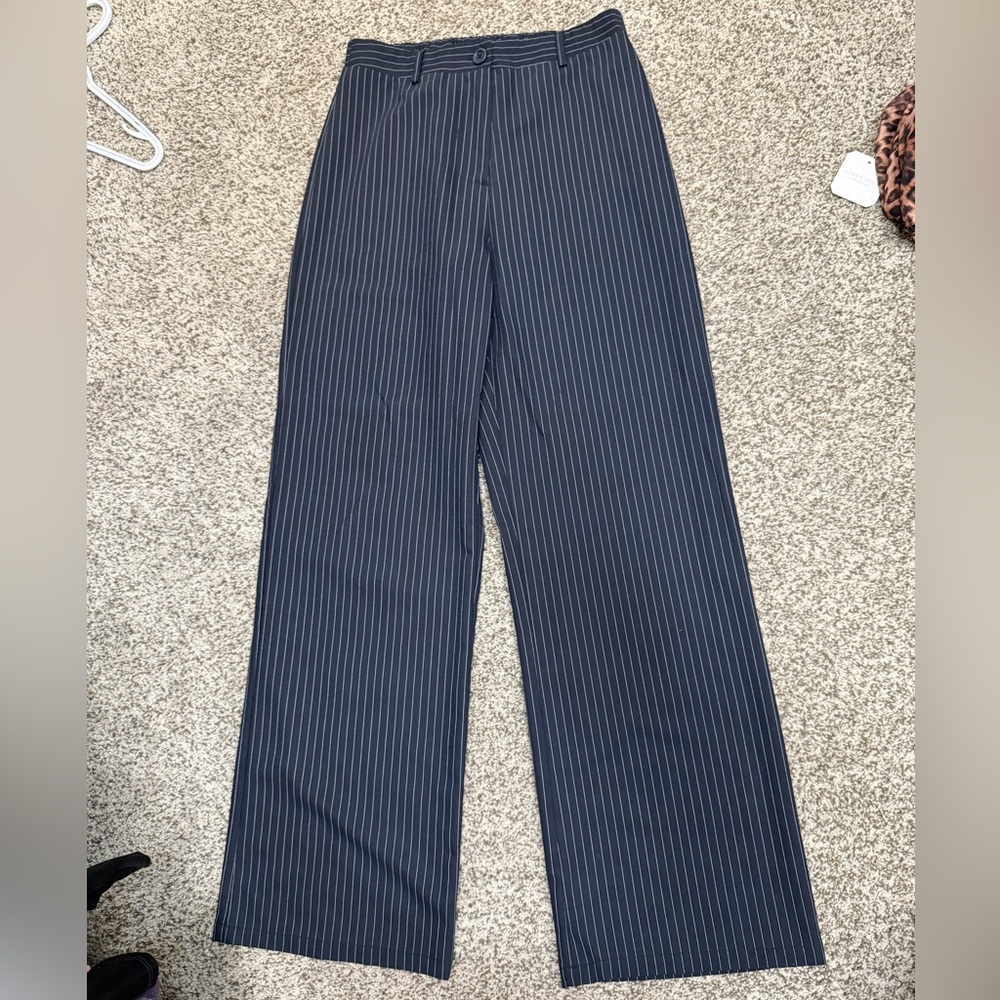 Altar'd State Charcoal Pinstripe Trousers